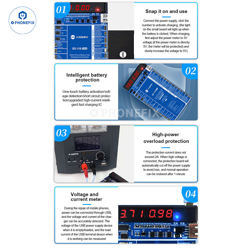 SS-916 Ultra Android & iPhone X-16 Fast Charging Battery Activation Board