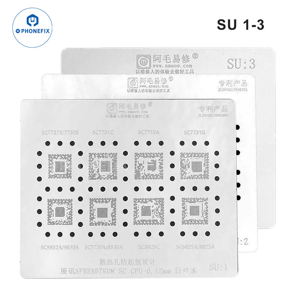 AMAOE BGA Reballing Stencil Spreadtrum CPU SU1 SU2 SU3 0.12mm