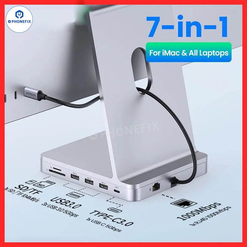 UGREEN 7 In 1 1000Mbps USB C HUB CM522 5Gbps SD/TF  For iMac