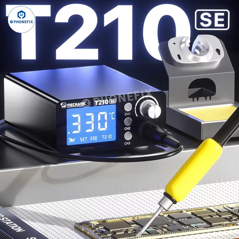 MECHANIC T210 SE Thermostatic Soldering Station with C210 Iron Tips