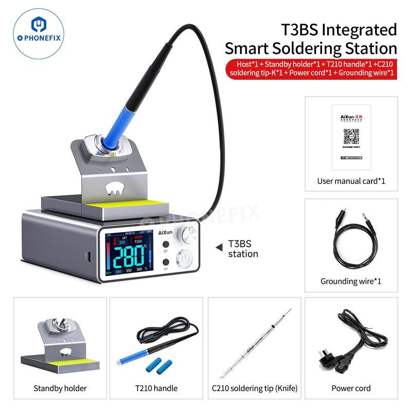 Aixun T3B Intelligent Soldering Station With T210/115 Handle Welding Tips