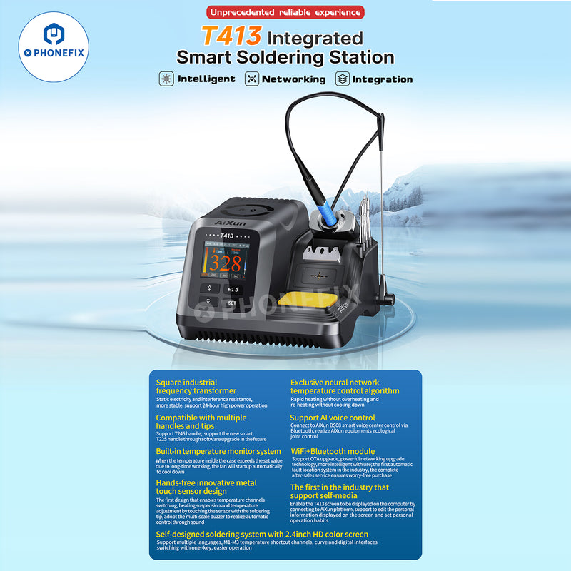 AIXUN T413 Integrated Soldering Station With T245/T225 Handle