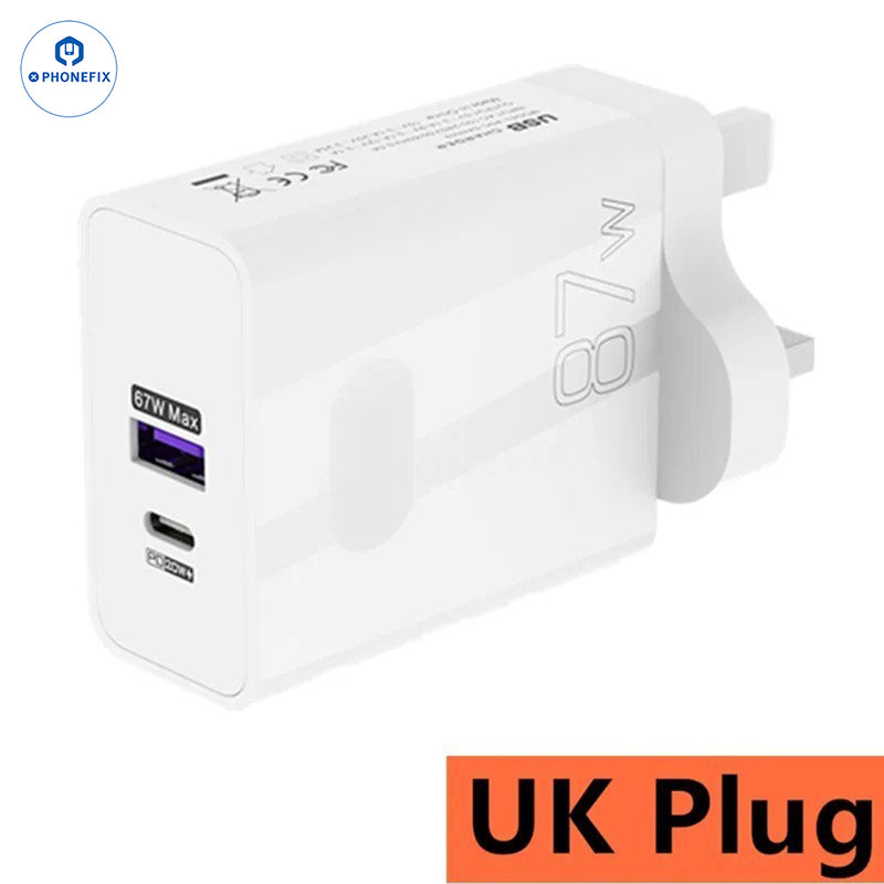 87W Full Protocol Super Fast Charging USB Dual Fast Charger Adapter