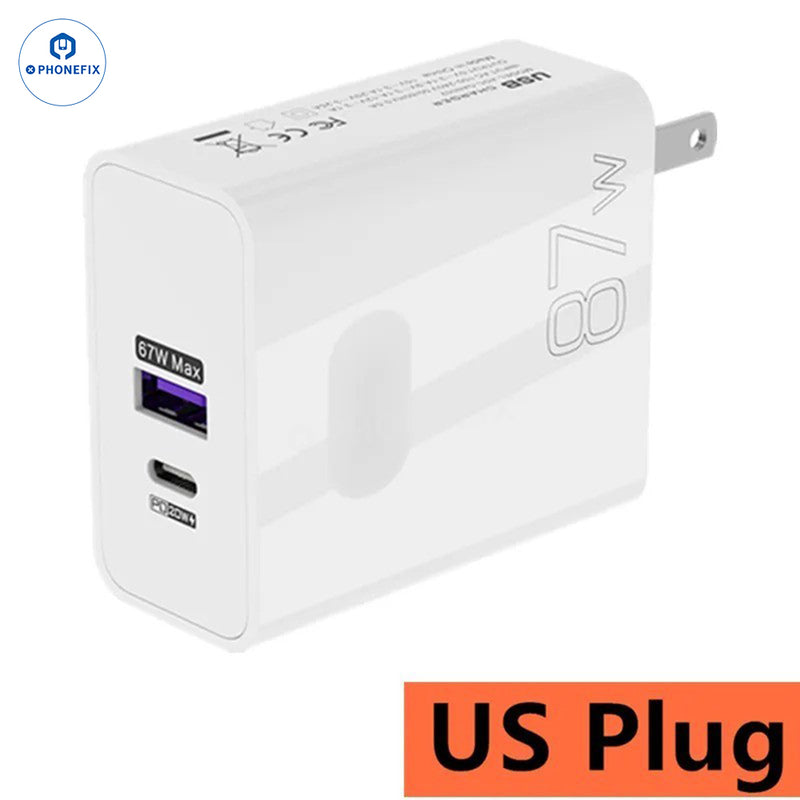 87W Full Protocol Super Fast Charging USB Dual Fast Charger Adapter