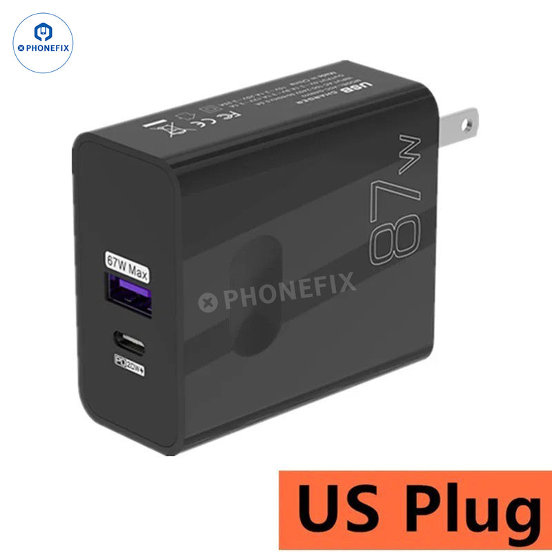 87W Full Protocol Super Fast Charging USB Dual Fast Charger Adapter