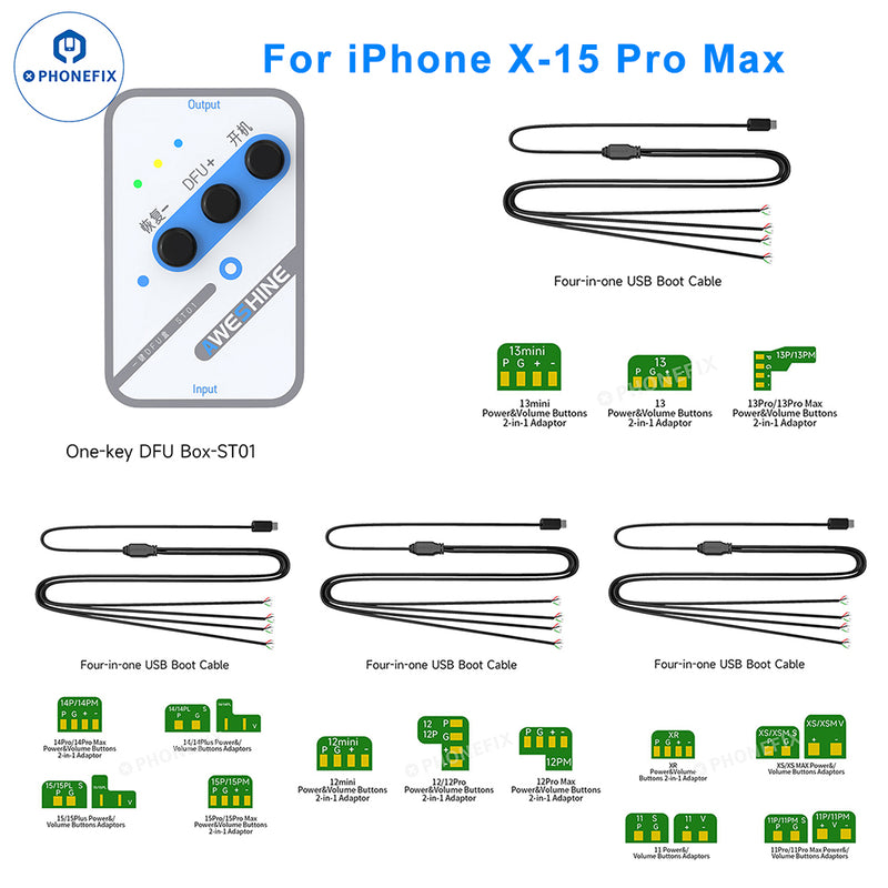 ST01 One-key DFU Box for iPhone X-16 Pro Max Recovery Mode