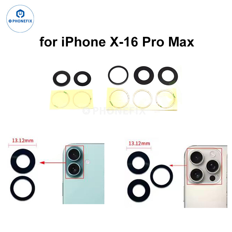 Replacement For iPhone X-16 Pro Max Rear Camera Glass Lens