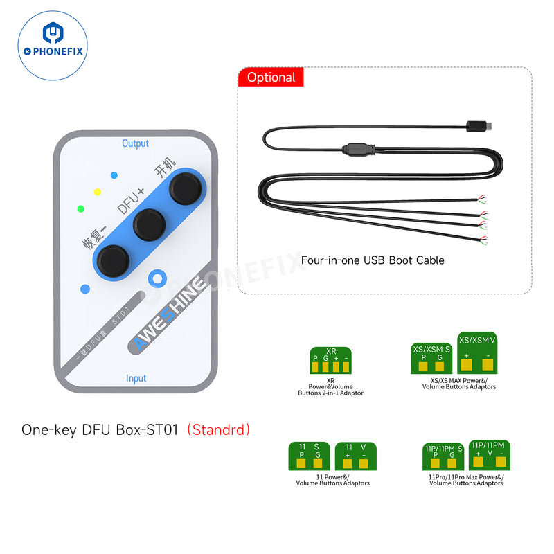 ST01 One-key DFU Box for iPhone X-16 Pro Max Recovery Mode