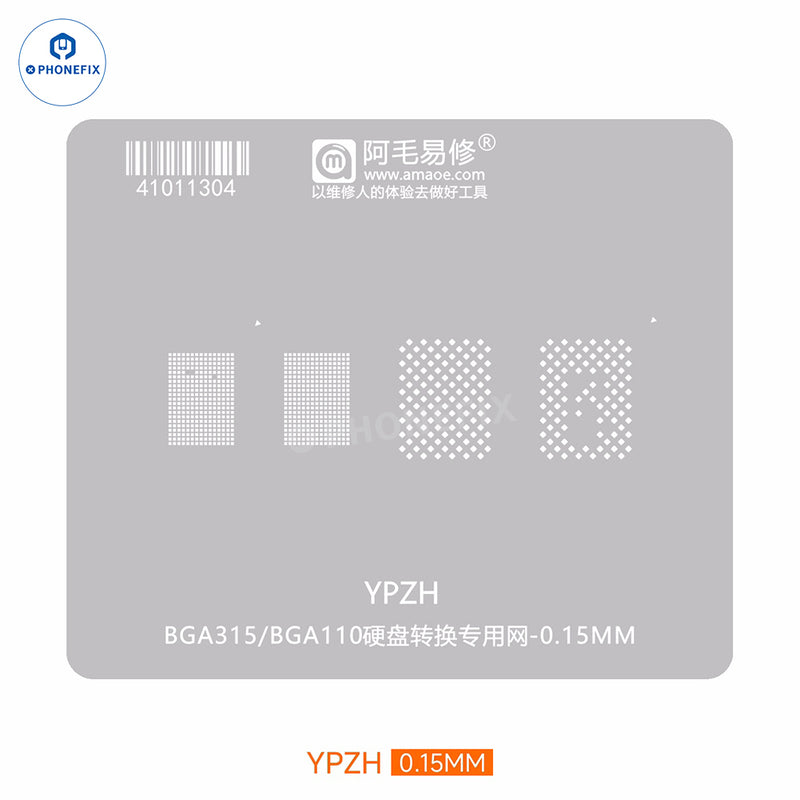 AMAOE IP NAND Flash Reballing Stencil HDD Positioning Steel Mesh