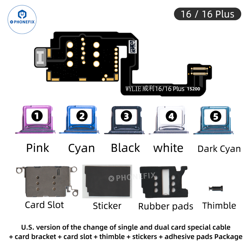 WYLIE US iPhone 16/16 Plus eSIM To Single/Dual SIM Card Special Cable