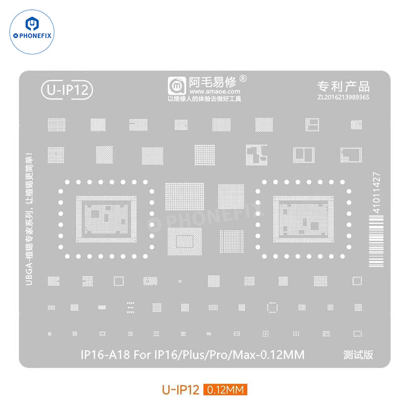 Amaoe IP16 A18 Middle Layer Reballing Stencil For iPhone 16 Pro Max