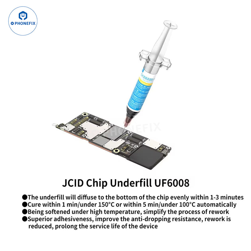 JCID UF6008 Adhesive for mobile phone PCB Chip Underfill Repair