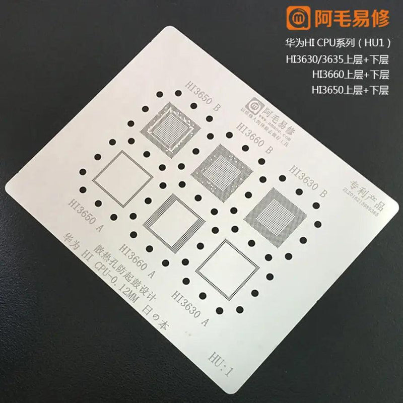 Amaoe BGA Reballing Stencil For Huawei CPU HU:1-4 - HU:1 -