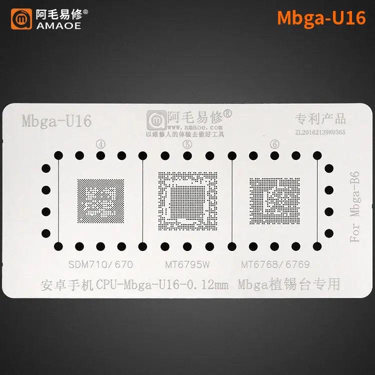 Amaoe BGA Reballing Stencil Template For CPU MBGA - Mbga-U16