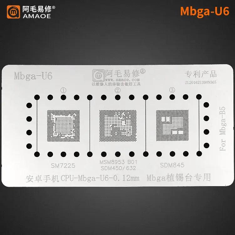 Amaoe BGA Reballing Stencil Template For CPU MBGA - Mbga-U6