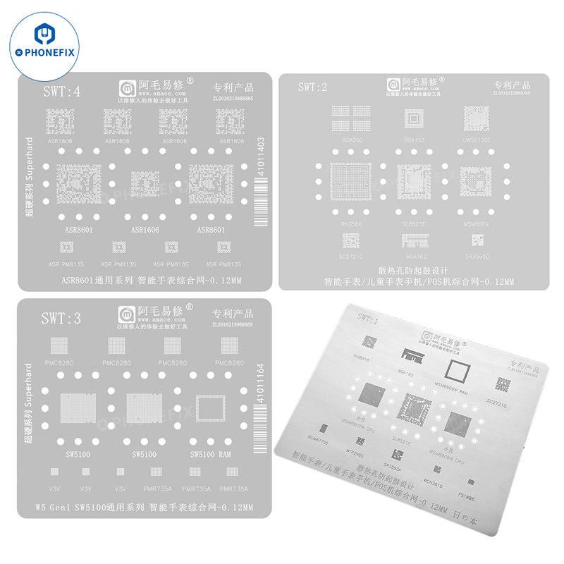 AMAOE SWT Series Smartwatch Multi-function BGA Reballing Stencil