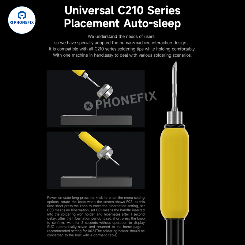 MECHANIC T210 SE Thermostatic Soldering Station with C210 Iron Tips