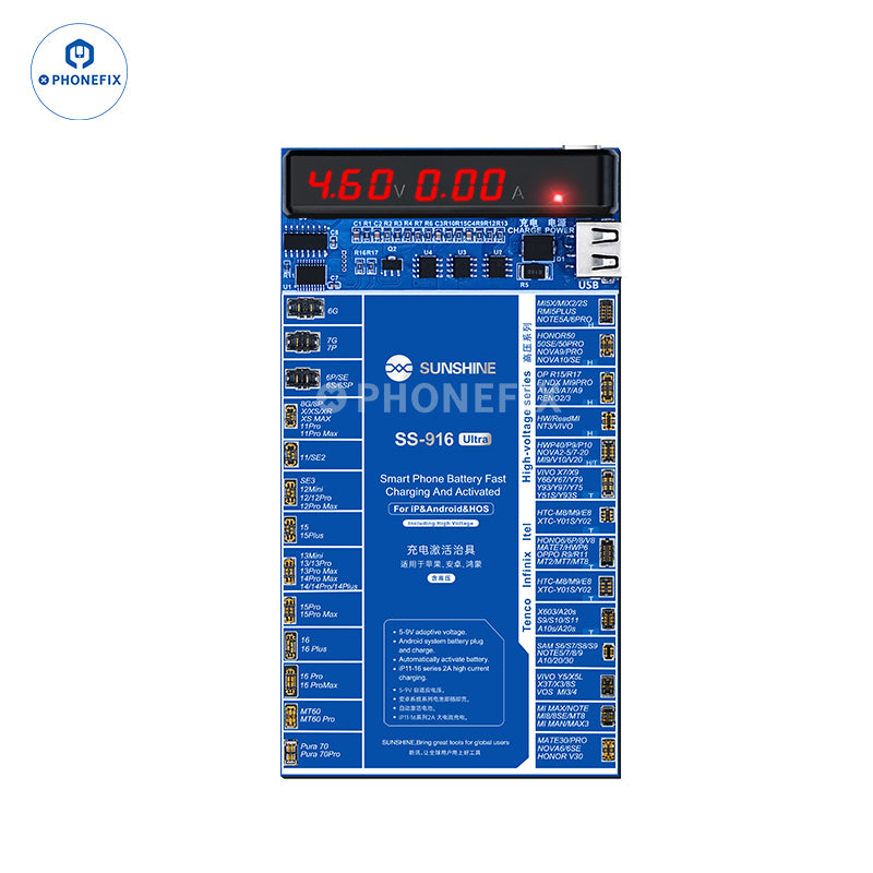 SS-916 Ultra Android & iPhone X-16 Fast Charging Battery Activation Board