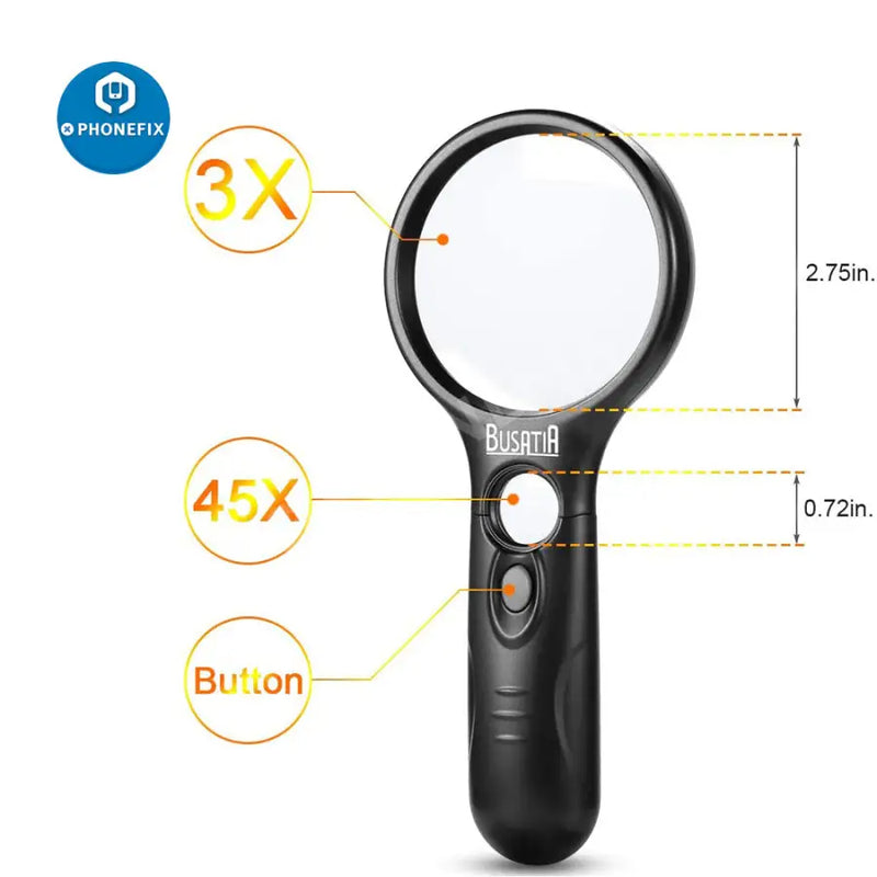 SeeZoom 3X 45X Lighted Magnifier For Reading/Soldering/Jewelry Identif