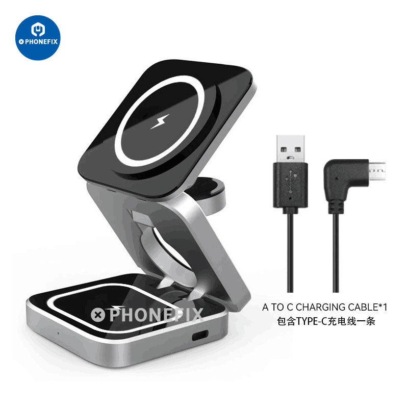 3 in 1 Foldable Magnetic Wireless Charger Fast Charging Station