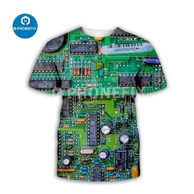 Electronic IC 3D Print Hip-hop Style T-Shirt For Phone