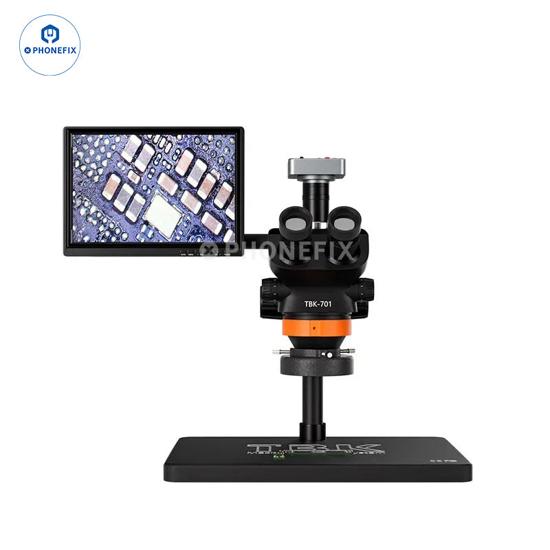 TBK 701 Trinocular Stereo Microscope With 48MP Camera HD Screen