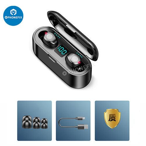 F9 5C Wireless Bluetooth Earphones Noise Reduction Earbuds With LED