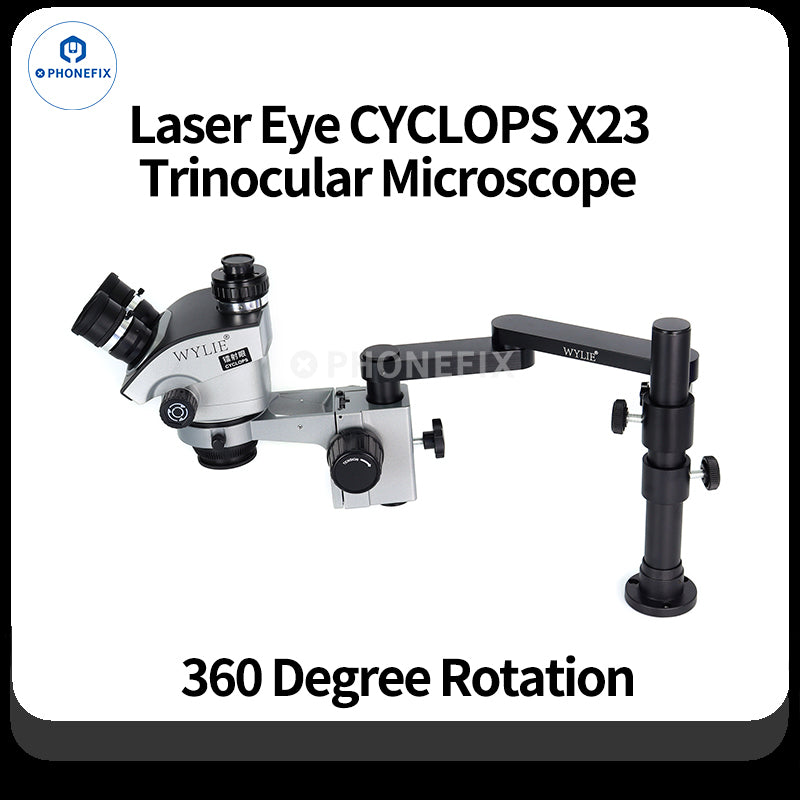 WYLIE X23 7-50X Trinocular Zoom Microscope X40 X80 4K Camera