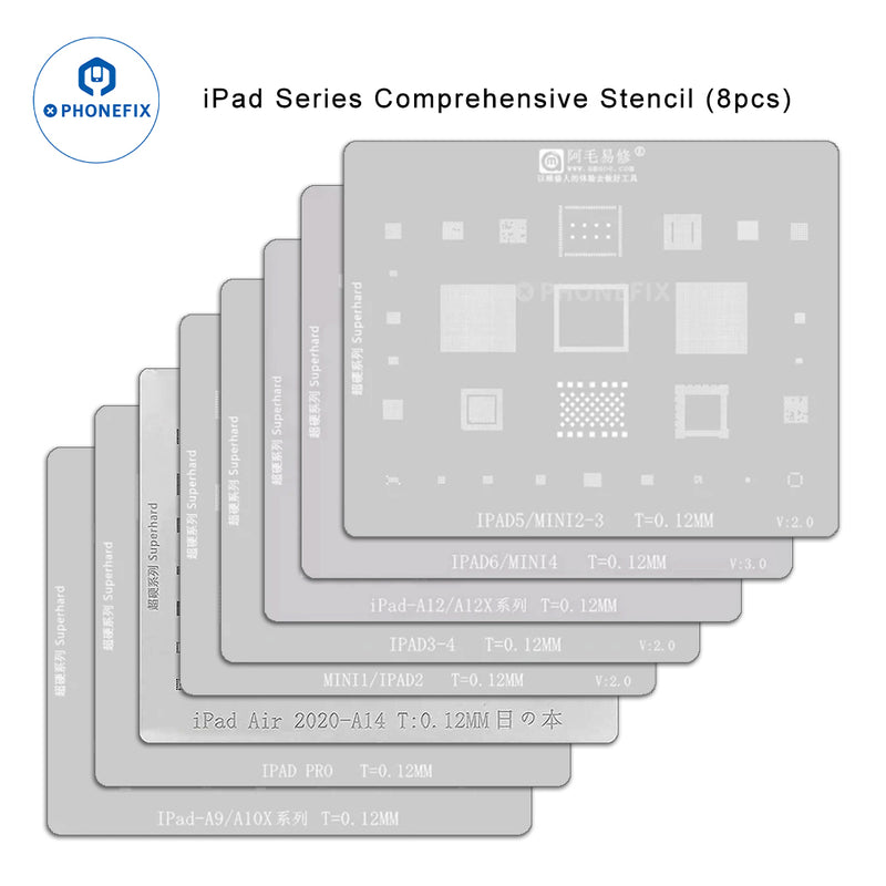 Mechanic UFO Rounded Hole for Apple iPad Composite Stencils Set