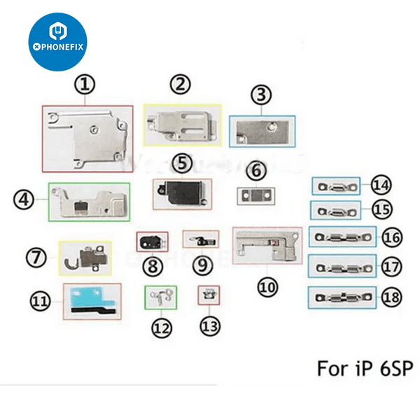 Inside Small Metal Parts Bracket Shield Plate Kit For iPhone 6-X Max - CHINA PHONEFIX