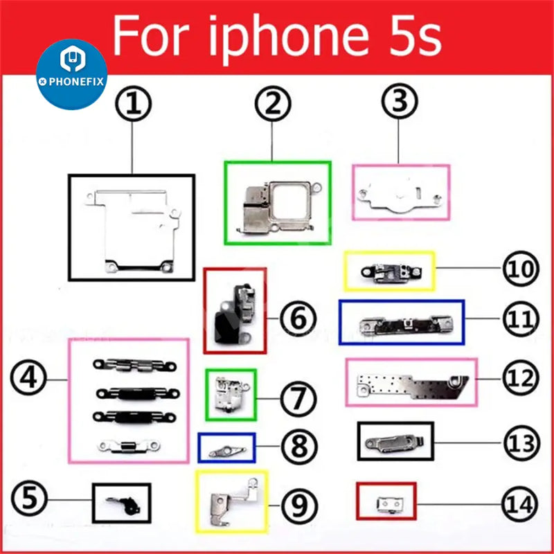 Inside Small Metal Parts Bracket Shield Plate Kit For iPhone