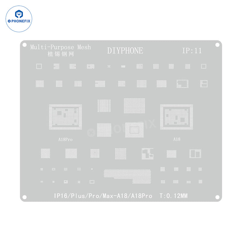 Amaoe BGA Reballing Stencil With CPU Position For iPhone A8-A18