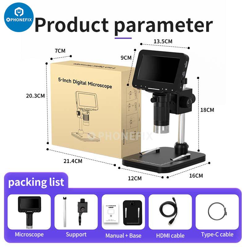 LP050 4.3Inch 1000X Digital Microscope 20MP Camera Video Recorder - CHINA PHONEFIX