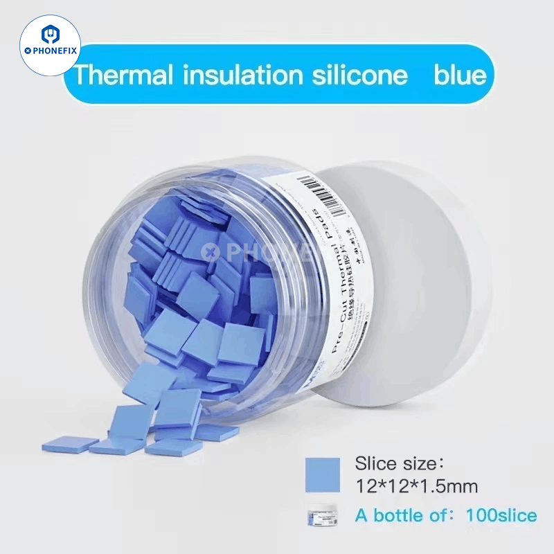 Pre Cut Thermal Silicone Pads 12x12x1.5mm 100Pcs Box For Soldering