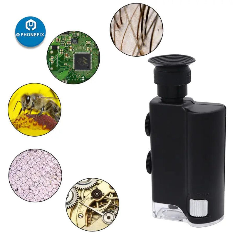 Mini Handheld 60X-240X Pocket Microscope Magnifer Loupe - CHINA PHONEFIX