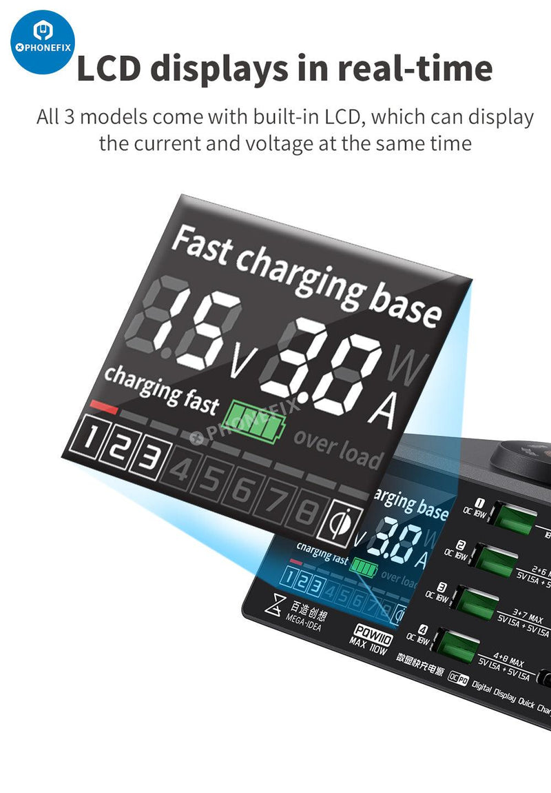 Multifunction Digits Display wireless Charging Desktop Power Supply - CHINA PHONEFIX