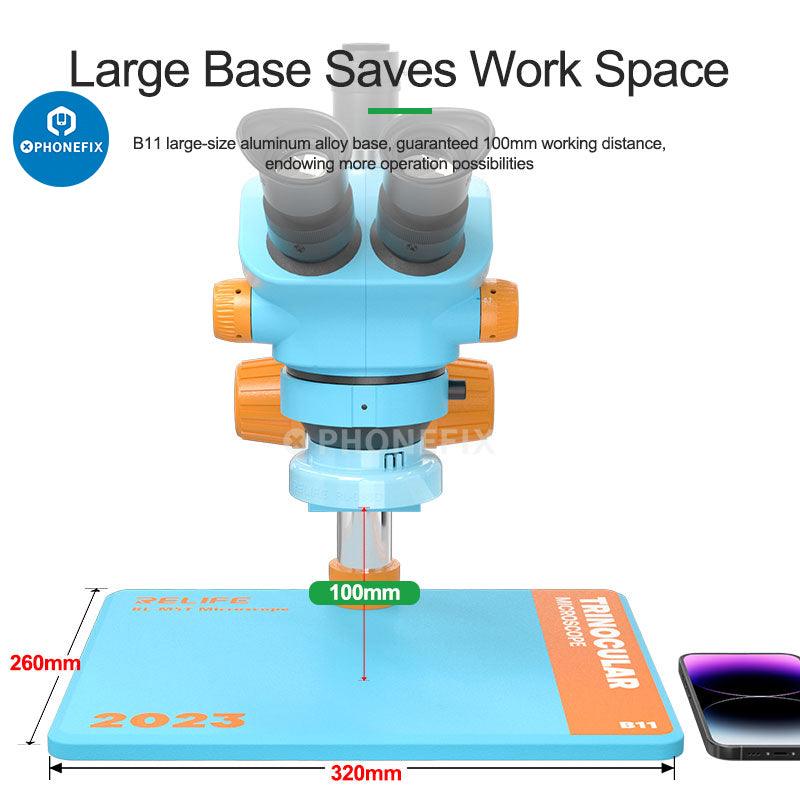 Relife RL-M5T-B11 7-50X HD Trinocular Zoom Stereo Microscope - CHINA PHONEFIX