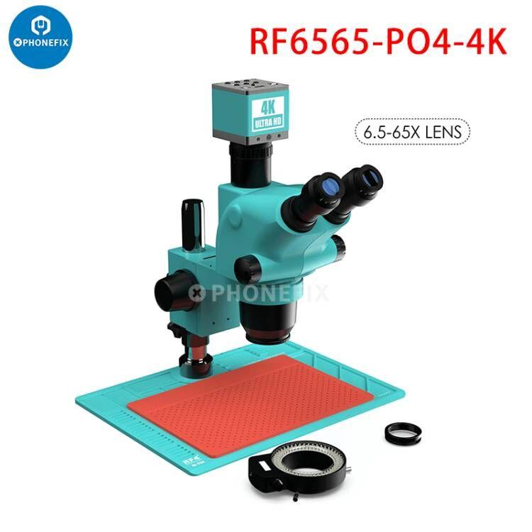 RF-6565 7050 Trinocular Microscope With 4K Ultra HD Camera PO4 Base - CHINA PHONEFIX