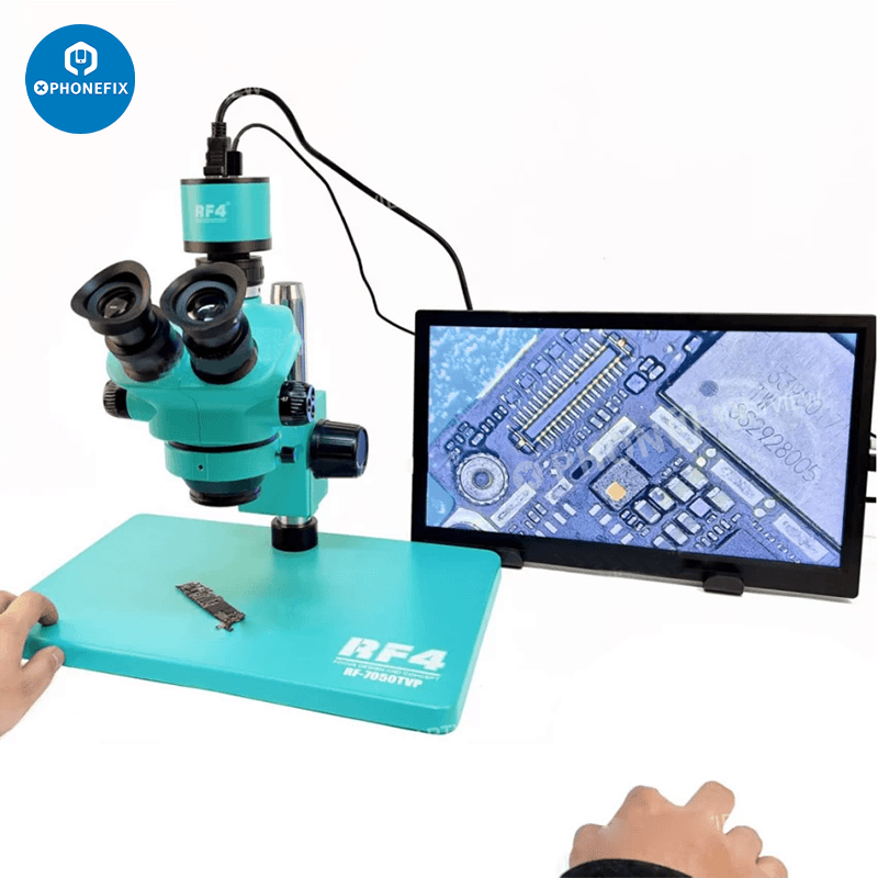 RF7050Pro 7-50X Zoom Trinocular Stereo Microscope With Alloy Base - CHINA PHONEFIX