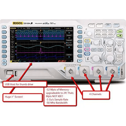 RIGOL Digital Oscilloscope DS1054Z Four Channels 50 MHz 24Mpts