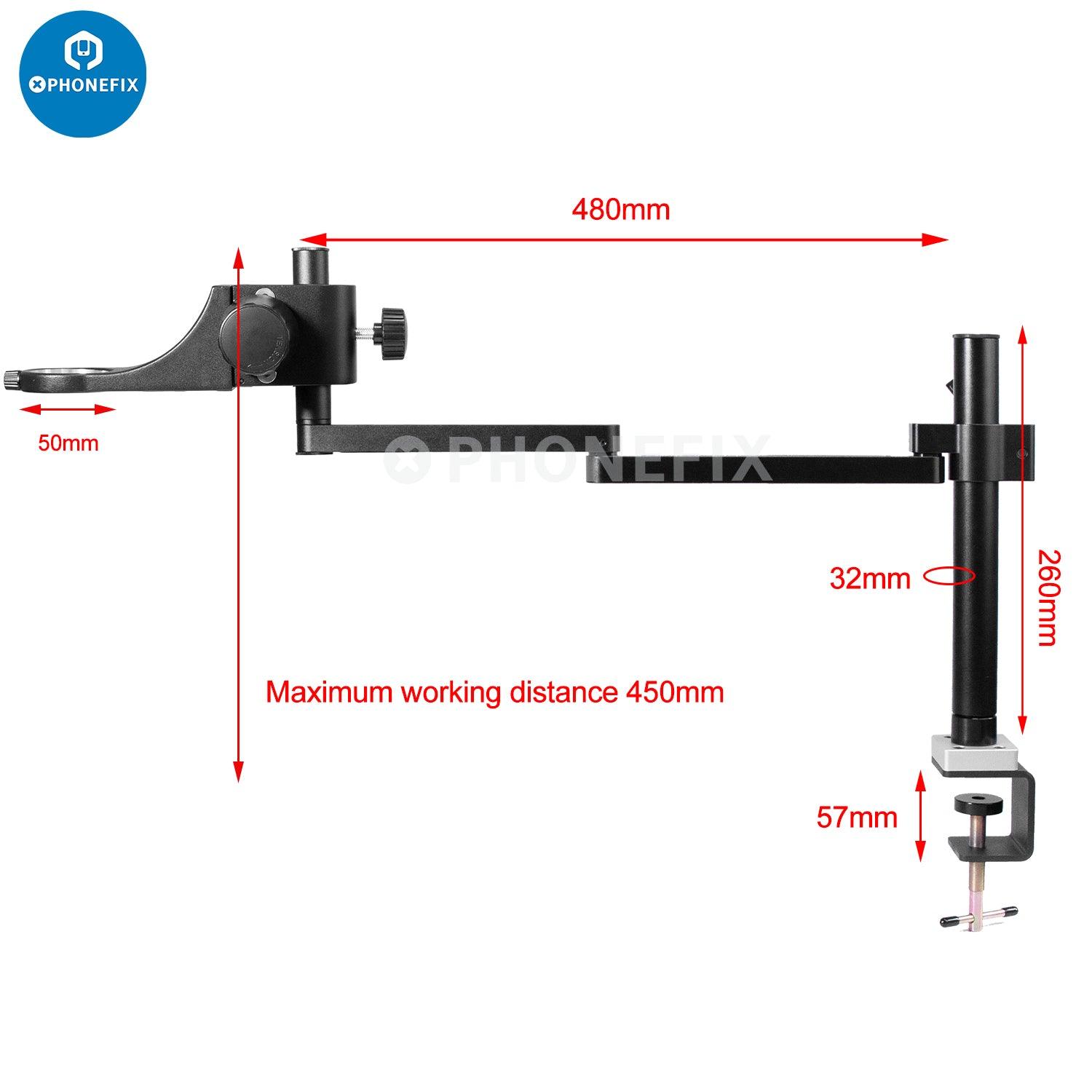 Rotatable Articulating Arm Microscope Arm Stand Bracket 50mm Holder