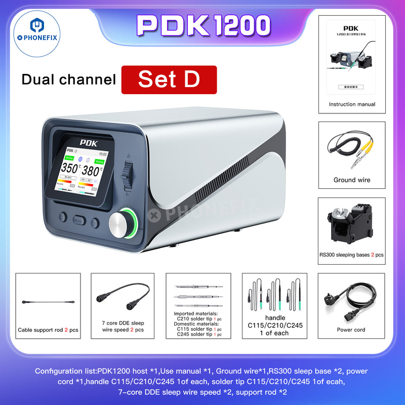 i2C PDK1200 Soldering Station With NT115 T210 T245 Handle