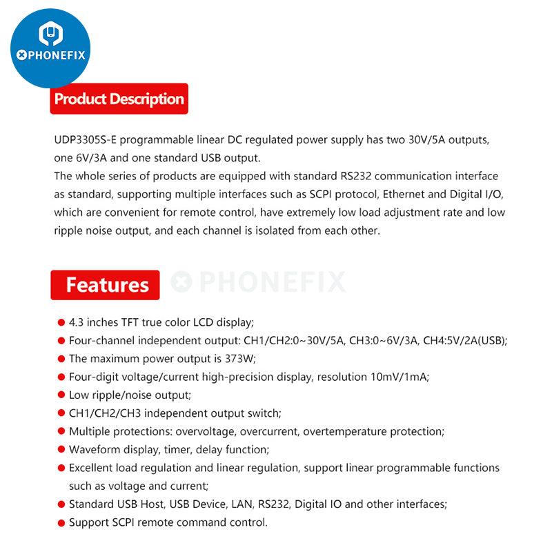 UNI-T UDP3000S Series DC Power Supply 30V 5A Voltage Regulator - CHINA PHONEFIX