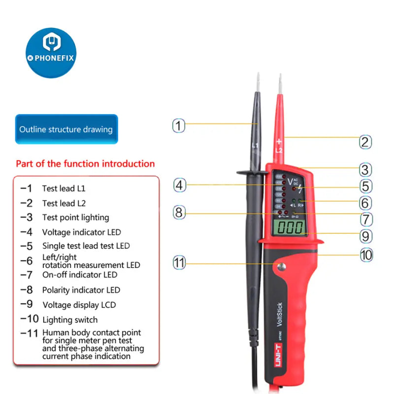 UT15C AC Voltage Tester Digital Multimeter Rotating Electric