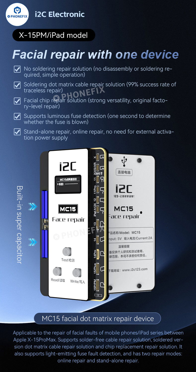 i2C MC15 Dot Matrix Repair Instrument for iPhone X-15PM Face ID