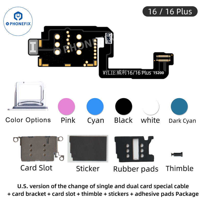 WYLIE US iPhone 16/16 Plus eSIM To Single/Dual SIM Card Special Cable