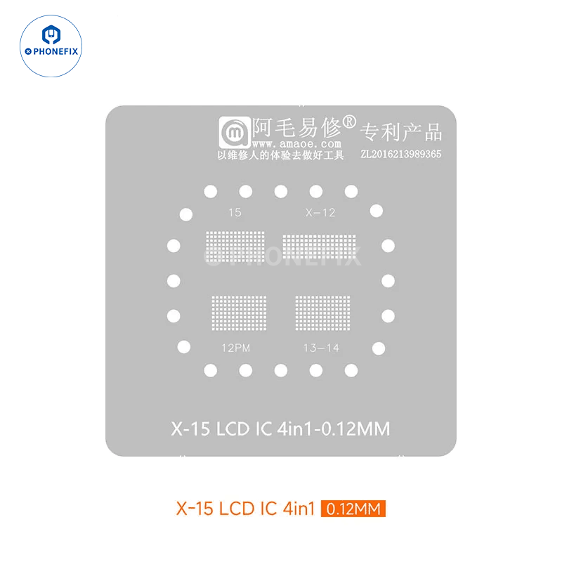 Amaoe iPhone X-15 Screen IC Reballing Stencil Tin Planting Platform