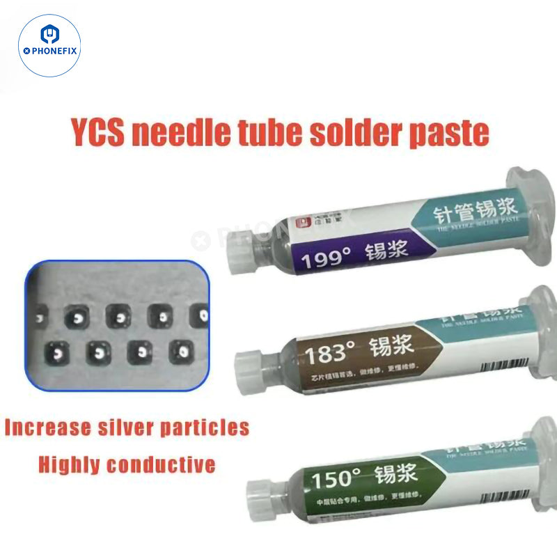 YCS Solder Paste 150/183/199℃ SMD PCB BGA Repair Syringe Flux